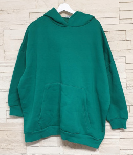 Bluza zielona ocieplana z kapturem duża plus size UNI