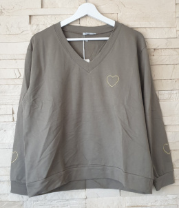 MEGI Bluza z serduszkiem szara rozm. S/M